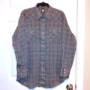 Karman Long Sleeve Pearl snap vintage Shirt XL